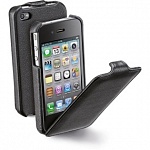 Husa iPhone 4, flap, Black (FLAPIPHONE4BK)